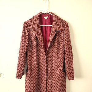 Burgandy Longline Women's Blazer